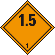 Výbušné Látky - Štítek nebezpečného zboží Třída 1.5 / 250 x 250 mm