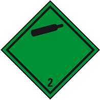 Horľavé, stlačené plyny - Štítek nebezpečného tovaru Trida 2.2 / 250 x 250 mm