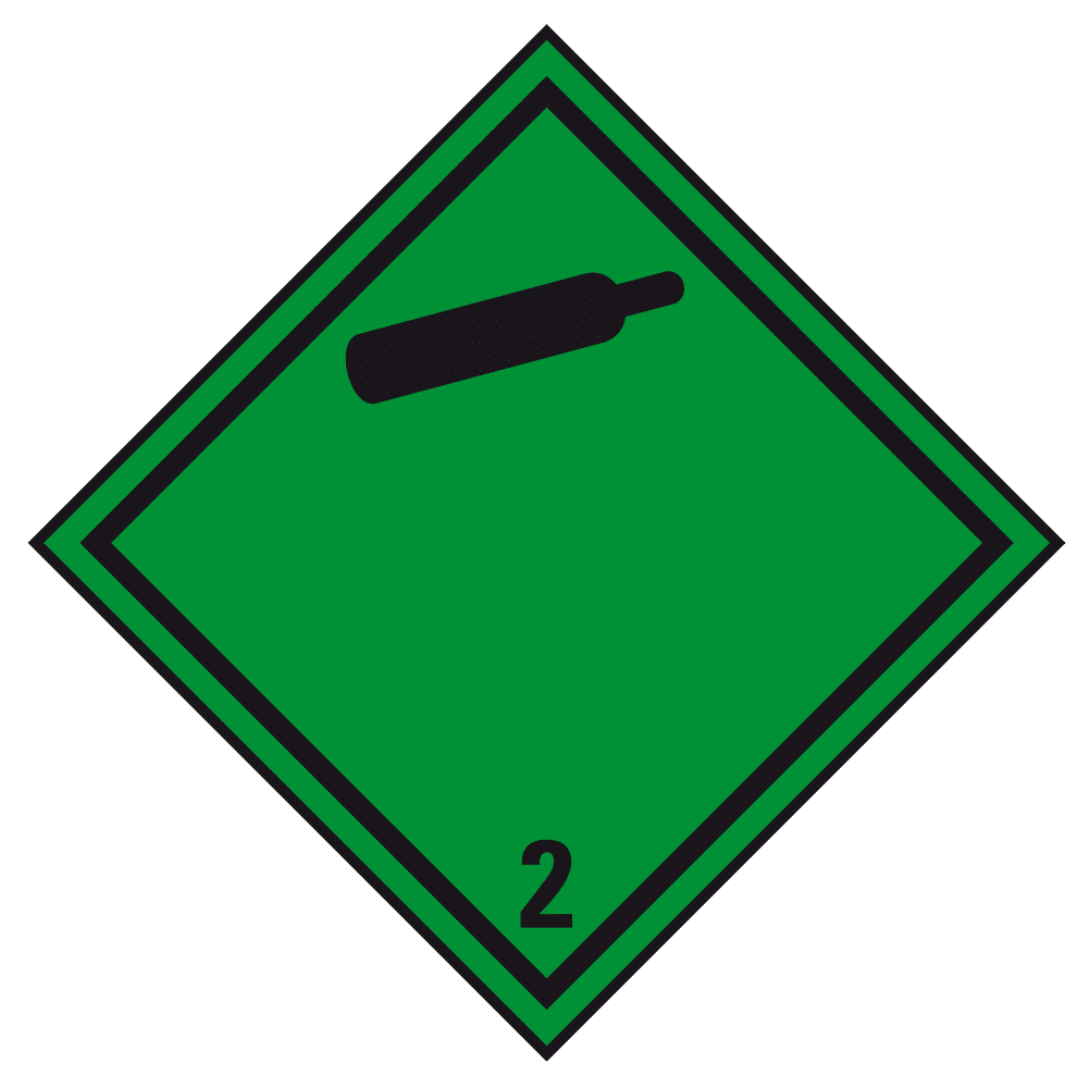 Horľavé, stlačené plyny - Štítek nebezpečného tovaru Trida 2.2 / 250 x 250 mm