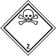 Toxic gases - Dangerous goods label Class 2.3 / 250 x 250 mm