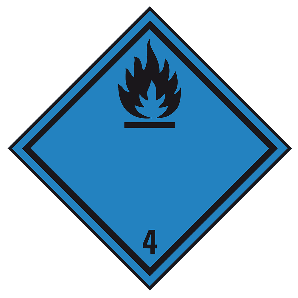 Horľavé pevné látky - Štítek nebezpečného tovaru Trida 4.3 / 250 x 250 mm