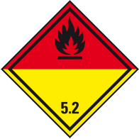 Organic peroxides - Dangerous goods label Class 5.2 / 250 x 250 mm