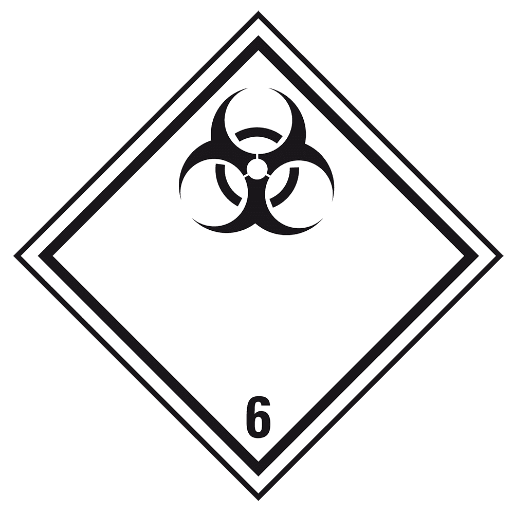 Risk of infection - Dangerous goods label Class 6.2 / 250 x 250 mm