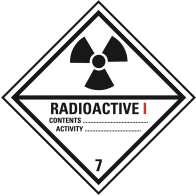 Radioactive I - Dangerous goods label Class 7A / 250 x 250 mm
