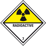 Radioactive substances Class 7D - Dangerous goods label Class 7 / 250 x 250 mm