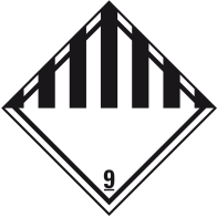 Různé materiály - Štítek nebezpečného zboží Třída 9 / 250 x 250 mm