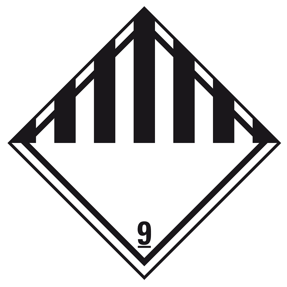 Různé materiály - Štítek nebezpečného zboží Třída 9 / 250 x 250 mm