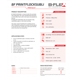 BFPRINTFLOCKSU Bílá sublimační tisková flock nažehlovací fólie / B-flex