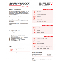 BFPRINTFLOCK Bílá tisková flock nažehlovací fólie / B-flex