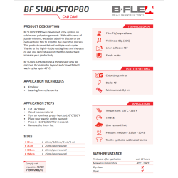 700SU80 Bílá Sublistop flex nažehlovací fólie / B-flex