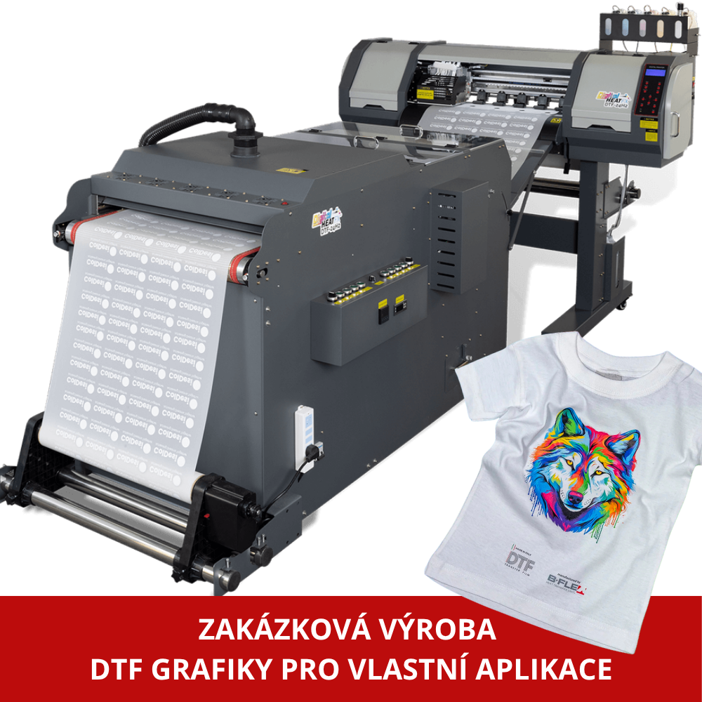 DTF transfery Hot Peel na zakázku – potisk textilu