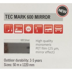 600 Stříbrná Zrcadlová plotrová fólie lesklá / KEMICA