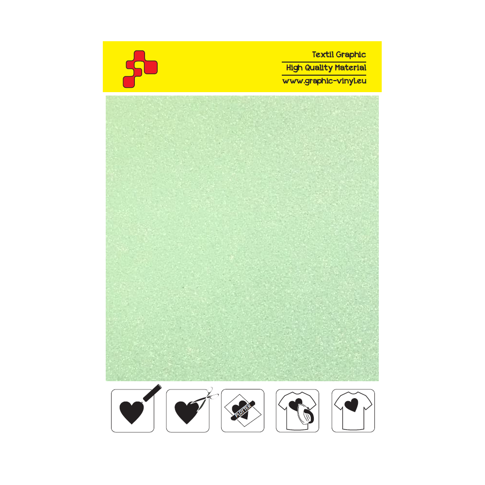 IDP447A Neon Green Pearl Glitter (Sheet) termal transfer film / iDigit
