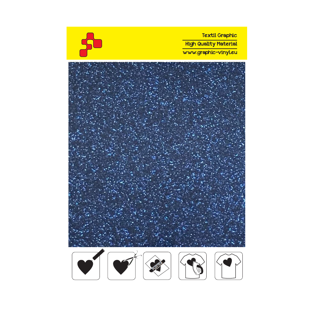 IDP423A Navy Blue Pearl Glitter (Sheet) termal transfer film / iDigit