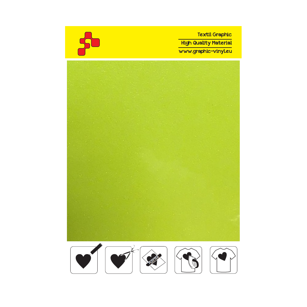 IDG728A Neon Yellow Glitter (Arch) thermal transfer film / iDigit