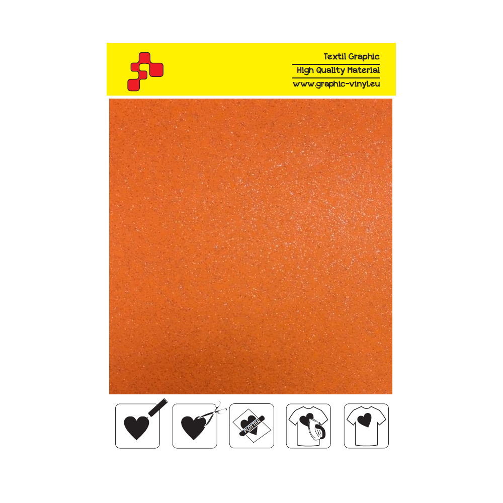 IDG734A Neon Orange Glitter (Sheet) thermal transfer film / iDigit