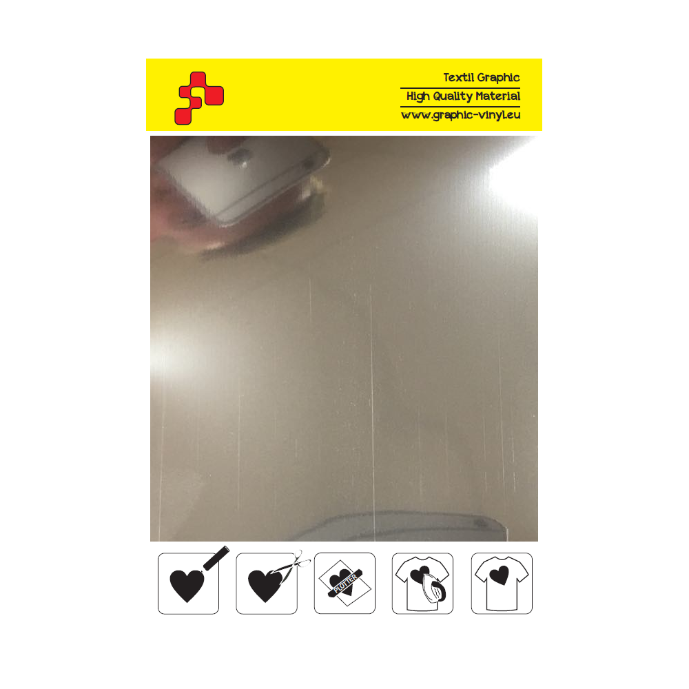 IDSSSOFTA Metalická lesklá strieborná nažehľovací fólia / iDigit